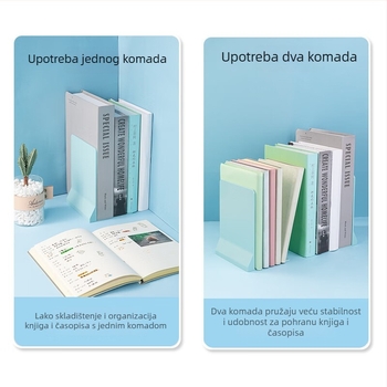 Deli Metalni Držač Knjiga s Drškom za Stolom, Debeli Držač za Knjige, Kreativan i Jednostavan Dizajn za Skladištenje u Uredu (Brand: Deli; Materijal: Metal; Nije Električno; Za Ured)