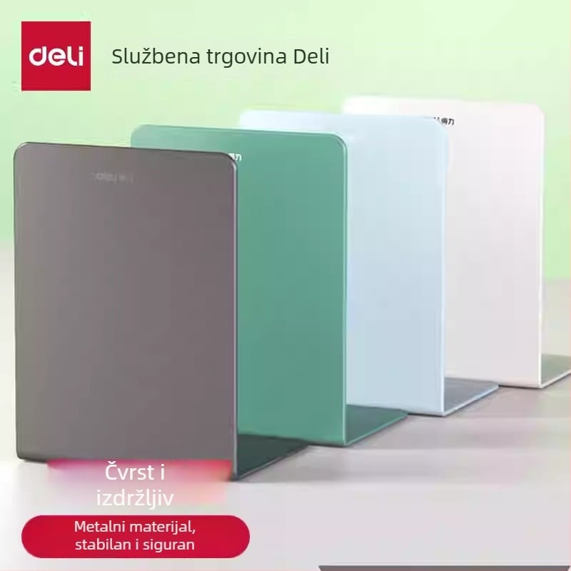Deli Metalni Držač Knjiga s Drškom za Stolom, Debeli Držač za Knjige, Kreativan i Jednostavan Dizajn za Skladištenje u Uredu (Brand: Deli; Materijal: Metal; Nije Električno; Za Ured)