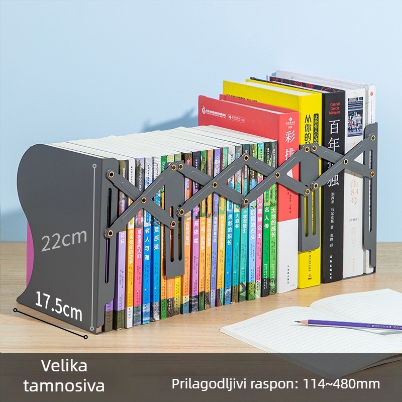 Teleskopski metalni držač za knjige za stolnu upotrebu za učenike