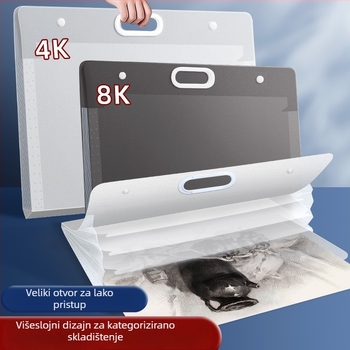 Torba za skice za pohranu – plastika, Dehong, 3 sloja, 4 pretinca