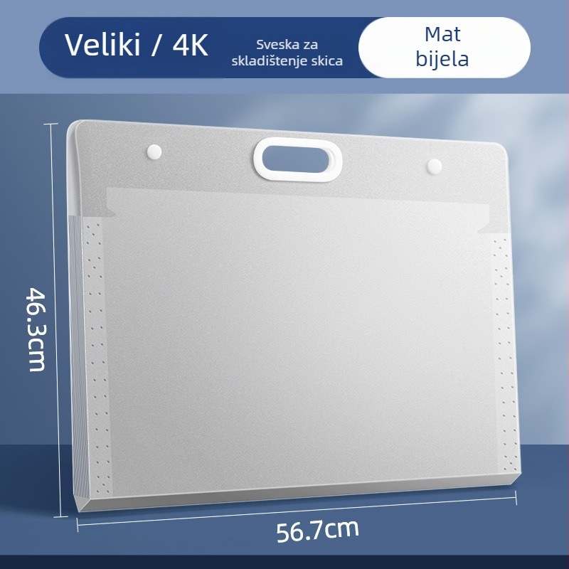 Torba za skice za pohranu – plastika, Dehong, 3 sloja, 4 pretinca