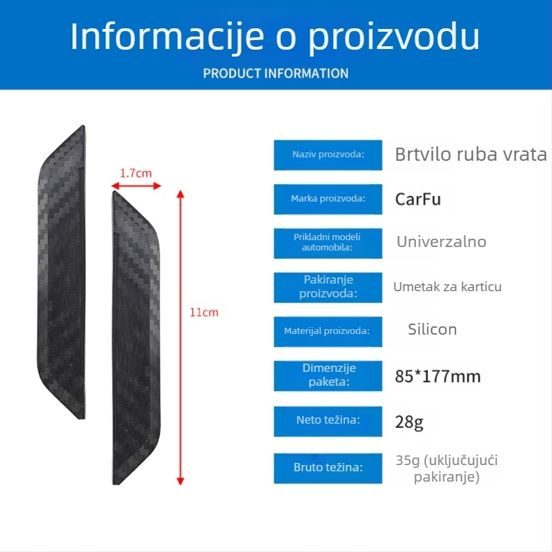 Zaštitna traka za vrata automobila, silikon, model AC-723, univerzalni tip, prilagodljiva