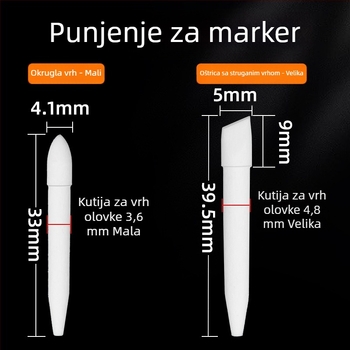 Marker olovka Marie's/Marley s zamjenjivim jezgrom, 64 opcija punjenja, za umjetnike i studente