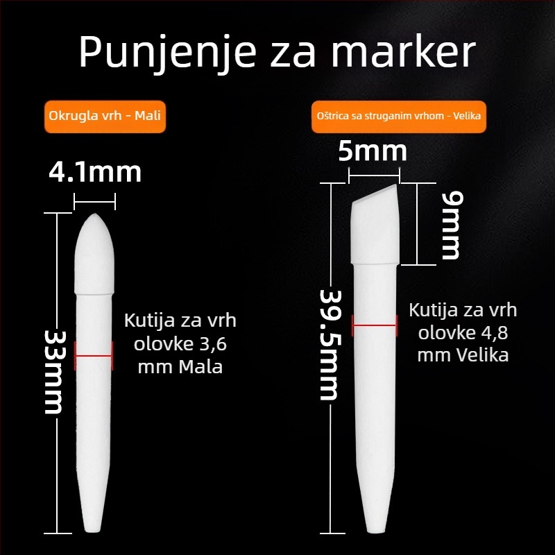 Marker olovka Marie's/Marley s zamjenjivim jezgrom, 64 opcija punjenja, za umjetnike i studente