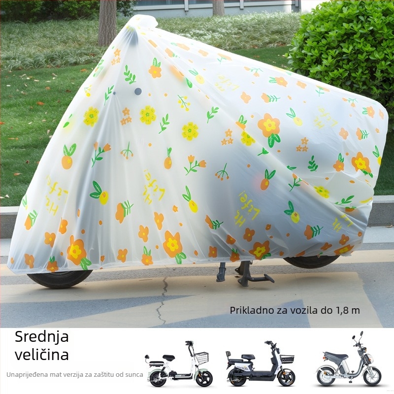 Navlaka za električno vozilo - zadebljana, prozorna, crtani stil, vodootporna