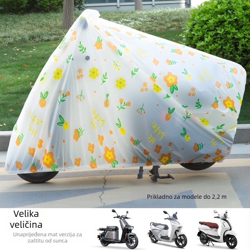 Navlaka za električno vozilo - zadebljana, prozorna, crtani stil, vodootporna