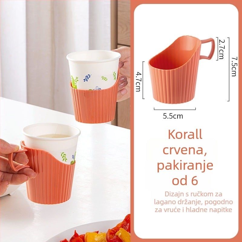 Defu plastični držač čaša, kineskog stila, jednostavan dizajn, toplinska izolacija, pakiranje 96