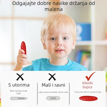 Dječje plastične bojice za crtanje grafita, oblik oraščića, ovalno tijelo, Crayon serija, logotip otisak, mogućnost prilagodbe