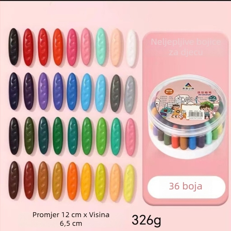 Dječje plastične bojice za crtanje grafita, oblik oraščića, ovalno tijelo, Crayon serija, logotip otisak, mogućnost prilagodbe