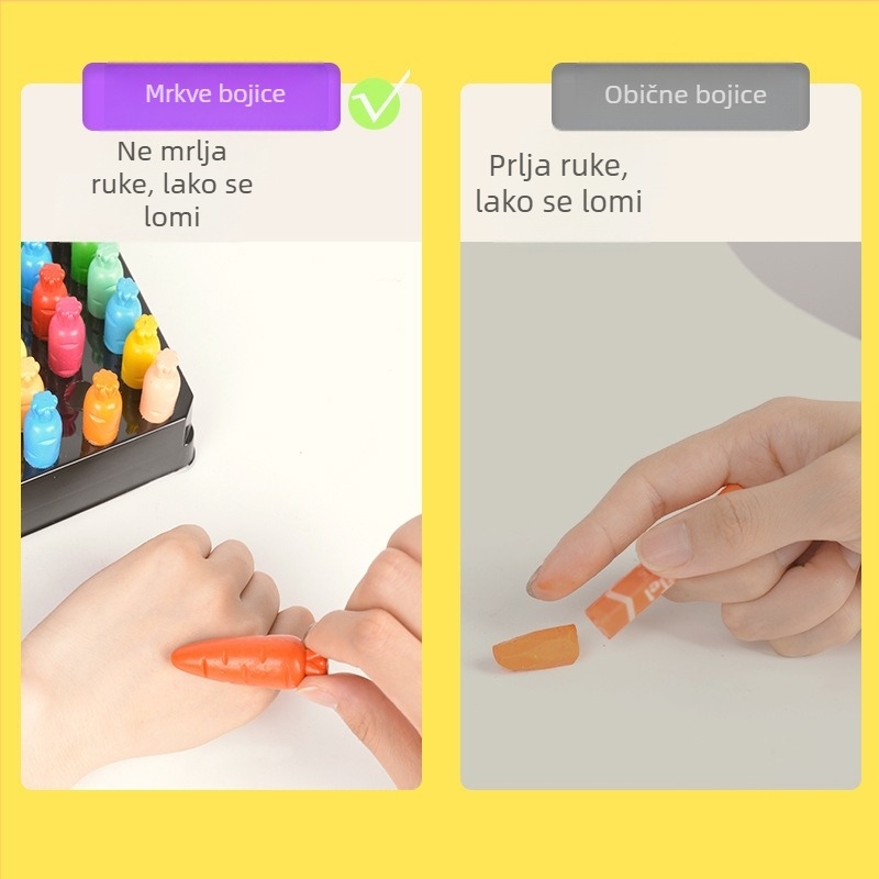 Radish voskaste bojice za djecu – okrugli vrh, serija LBLB, kutija s pladnjem, 330 g