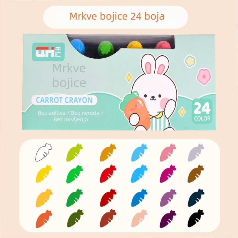 Radish voskaste bojice za djecu – okrugli vrh, serija LBLB, kutija s pladnjem, 330 g