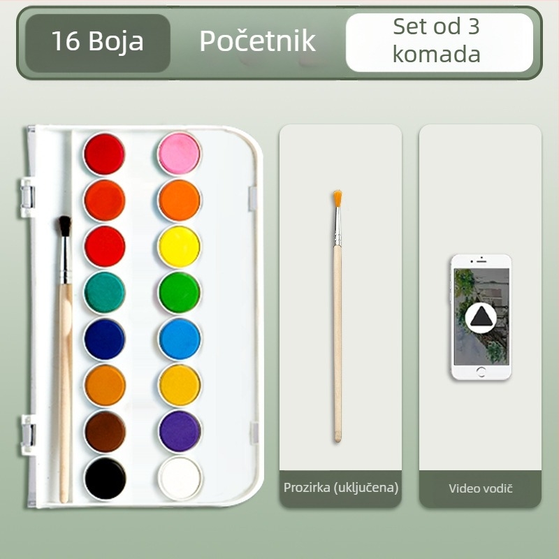 Deli mineralni pigmenti za akvarel, set u kutiji za početnike i djecu