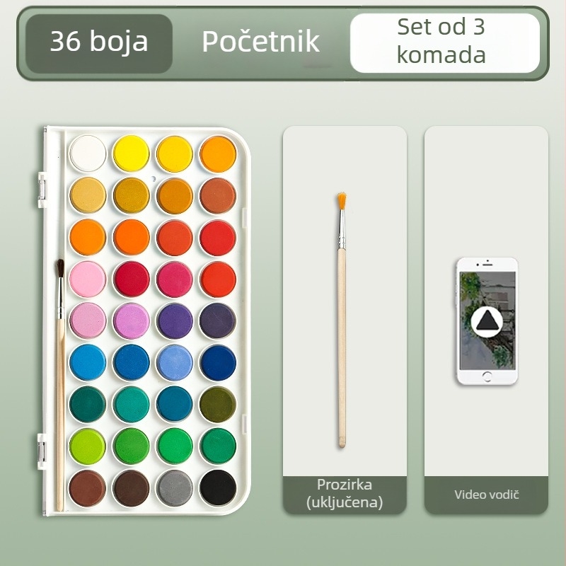 Deli mineralni pigmenti za akvarel, set u kutiji za početnike i djecu