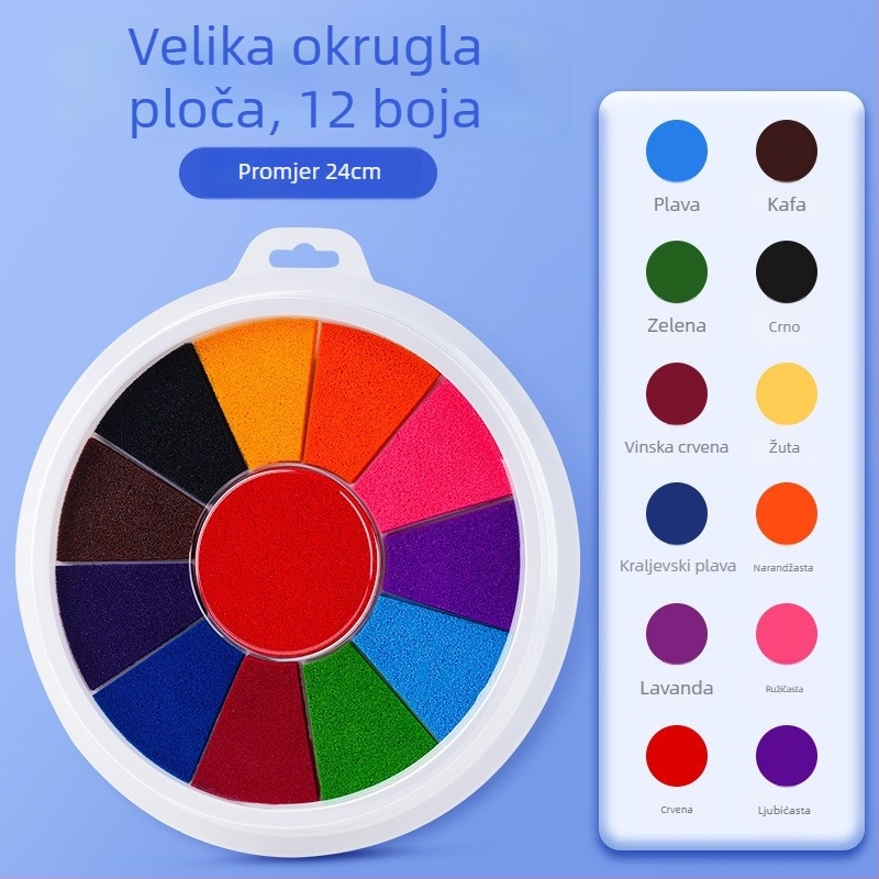 Tisak za otiske prstiju – Reverse, set za akvarelno slikanje, kutija od 24 komada, pogodan za darivanje, IP dozvola: Ne