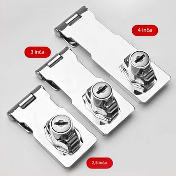 Ploca za zaključavanje od nehrđajućeg čelika bez bušenja – sa bravom, za ormariće, ladice i klizna vrata (kupaonica)