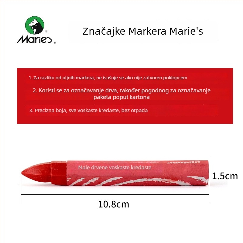 Marley drveni marker Crayons za crtanje, vodootporan, izbrisiv