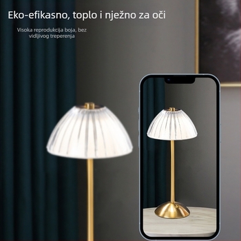 Noćna lampica – moderan minimalistički stil, akrilno sjenilo, dodirni prekidač, ugrađena baterija