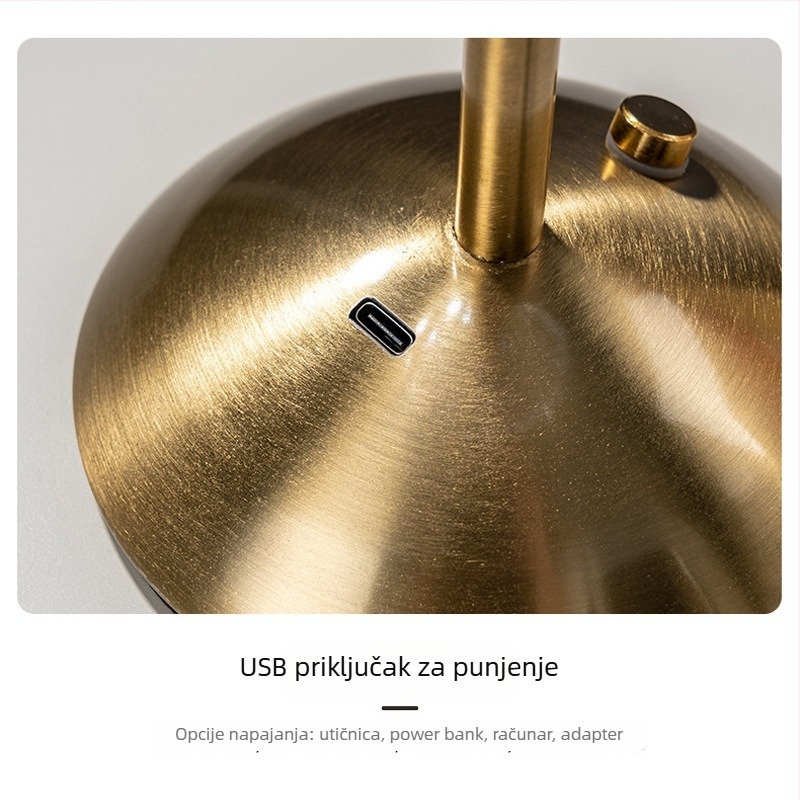 Noćna lampica – moderan minimalistički stil, akrilno sjenilo, dodirni prekidač, ugrađena baterija