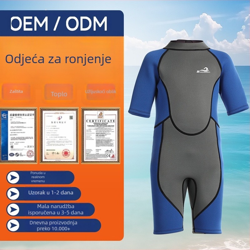Dječji bezrukavni neopren wetsuit za sve sezone, zadržava toplinu, otporan na abraziju, pogodan za kajak na bijeloj vodi i ronjenje