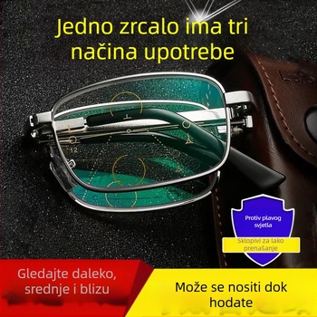 Sklopive progresivne multifokalne naočale za prezbiopiju s fotokromnim lećama, blokiranjem plave svjetlosti i asferičnim lećama