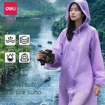 Jednokratni kišni kaput za odrasle, za vanjska putovanja i planinarenje, PE tkanina s vodootpornim slojem ljepila PE, standardna debljina, pončo za jednu osobu