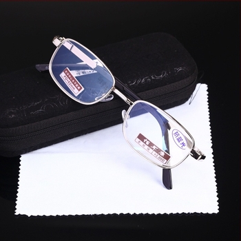 Naočale za čitanje s metalnim okvirom i lećama od smole, zaštita od plavog svjetla, kvadratni puni okvir, unisex, kompatibilno s kratkovidnošću