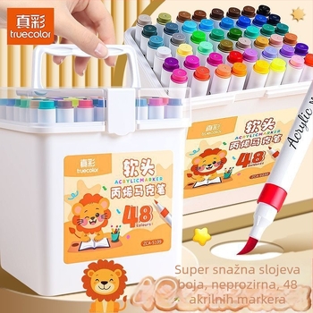 True Color akril marker s mekanim vrhom za umjetnost, velik kapacitet, osnovno pakiranje