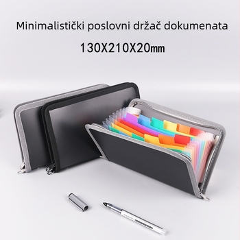Poslovna mini akordeon mapa s dugačkim rubom zatvaračem i višeslojno skladištenje računa; plastika; Brand English Poetry; mreža 13; otisnut logo; prilagodba dostupna