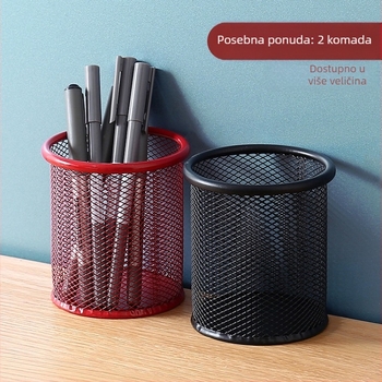 Držač za olovke za stolni organizator – metalna mreža, okrugli oblik, model 9172a, marka Qiwang