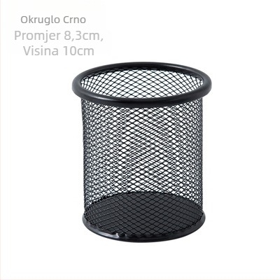 Držač za olovke za stolni organizator – metalna mreža, okrugli oblik, model 9172a, marka Qiwang