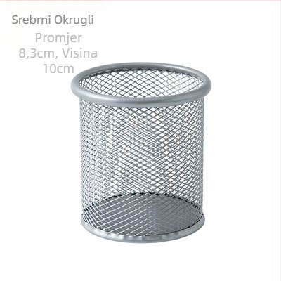 Držač za olovke za stolni organizator – metalna mreža, okrugli oblik, model 9172a, marka Qiwang