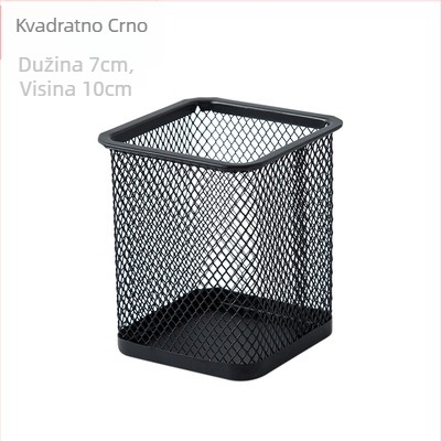 Držač za olovke za stolni organizator – metalna mreža, okrugli oblik, model 9172a, marka Qiwang