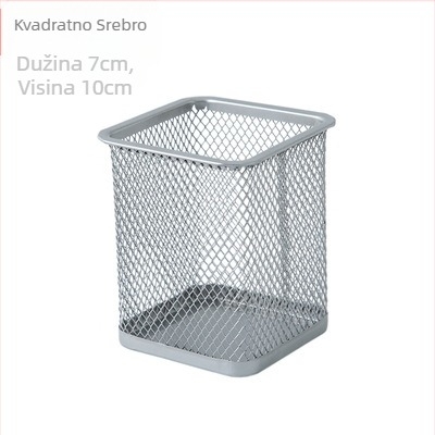 Držač za olovke za stolni organizator – metalna mreža, okrugli oblik, model 9172a, marka Qiwang