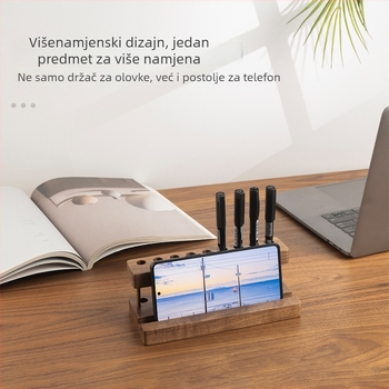 Drveni držač za olovke i četkice, stalak za čajnu ceremoniju — Model 8044; Materijal: drvo; Pogodno kao dar: rođendan, dodjela priznanja