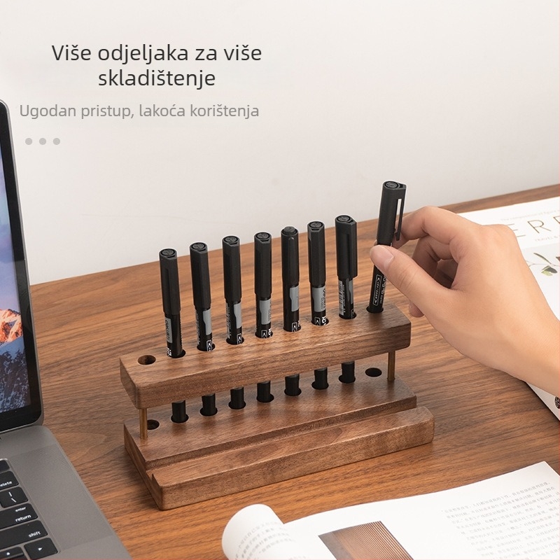 Drveni držač za olovke i četkice, stalak za čajnu ceremoniju — Model 8044; Materijal: drvo; Pogodno kao dar: rođendan, dodjela priznanja