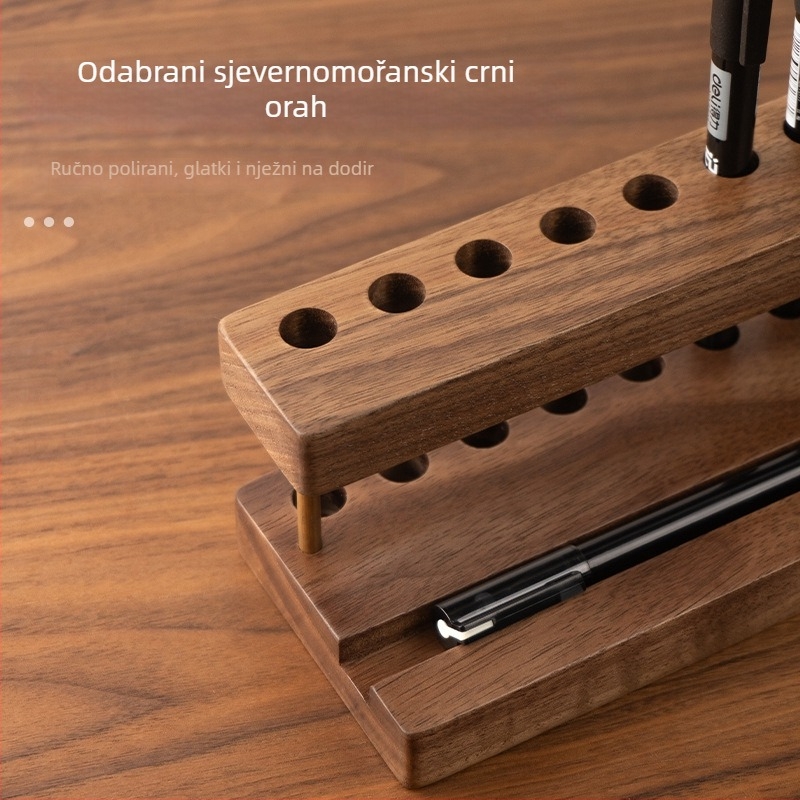 Drveni držač za olovke i četkice, stalak za čajnu ceremoniju — Model 8044; Materijal: drvo; Pogodno kao dar: rođendan, dodjela priznanja