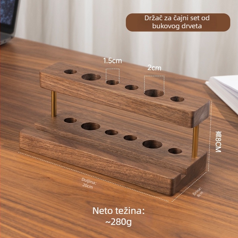 Drveni držač za olovke i četkice, stalak za čajnu ceremoniju — Model 8044; Materijal: drvo; Pogodno kao dar: rođendan, dodjela priznanja