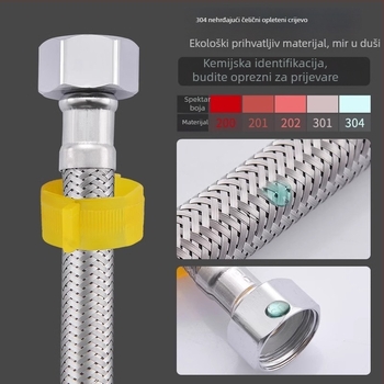 Nehrđajući čelični fleksibilni vodovod 62309 za bojler i zahod, normalan tlak, 0–90 °C, ugradnja s četiri matice
