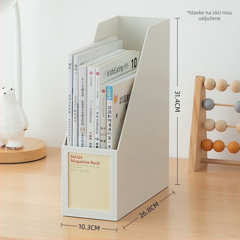 Plastični držač knjiga za stolnu površinu, organizator za A4 datoteke, model SD-2330, 24 komada u pakiranju