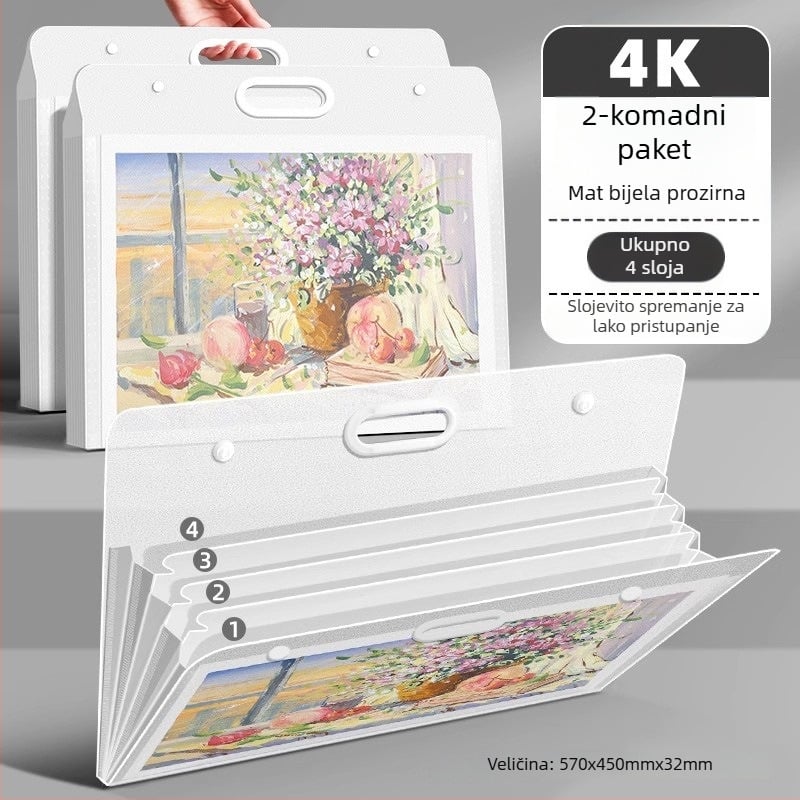 Album za pohranu umjetničkih papira, plastični, model LZ-DCHC, branda Good, 4 stranice, tisk logotipa: Da