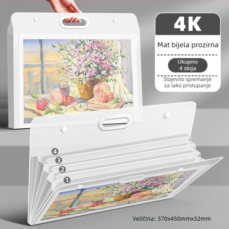 Album za pohranu umjetničkih papira, plastični, model LZ-DCHC, branda Good, 4 stranice, tisk logotipa: Da