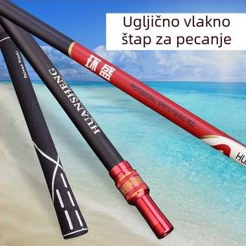Karbonska teleskopaska šipka za mrežu za ribolov, sklopiva, dvostruka uporaba, višesmjerna rotacija