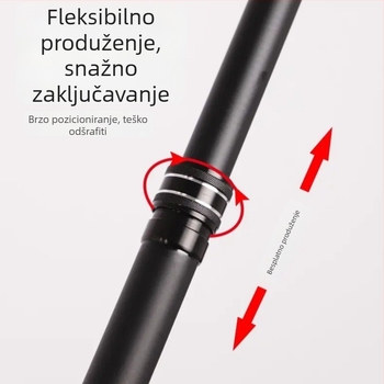 Karbonova štanga za mrežu za ribolov s dvostrukim držalom, podesiva duljina