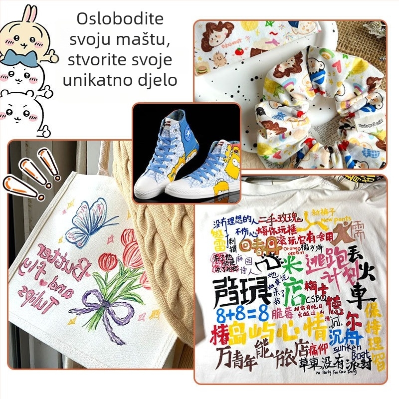 Marker za tkaninu – vodootporan, ne blijedi, periv, za DIY dekoracije na tkaninama