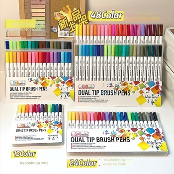 Geng xi Dvostruki akrilni marker s mekanim vrhom četke, periva