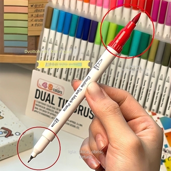 Geng xi Dvostruki akrilni marker s mekanim vrhom četke, periva