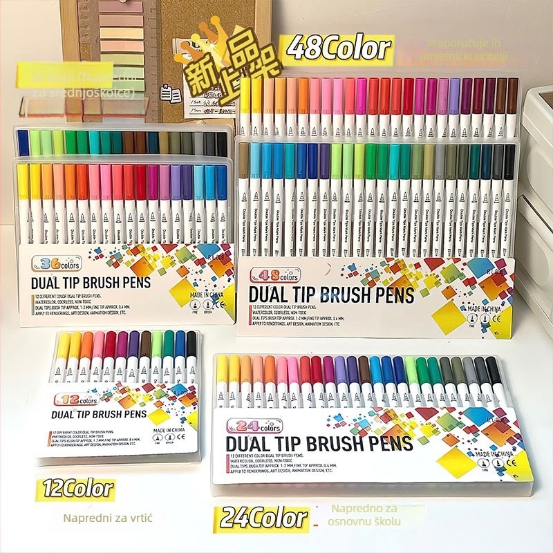 Geng xi Dvostruki akrilni marker s mekanim vrhom četke, periva