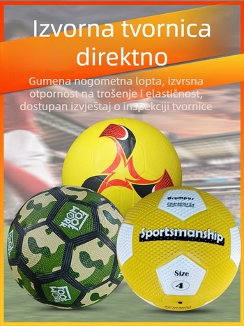 Gumena nogometna lopta – otporna na habanje, otporna na udarce, elastična, glatka površina, zrnat sloj