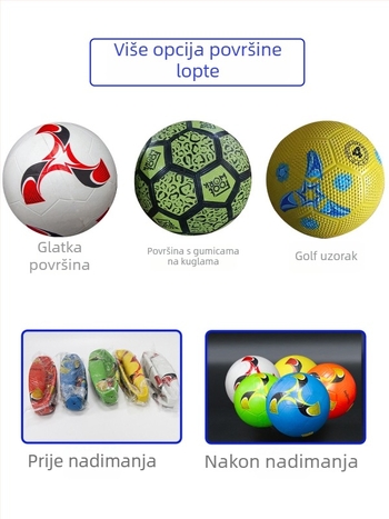 Gumena nogometna lopta – otporna na habanje, otporna na udarce, elastična, glatka površina, zrnat sloj