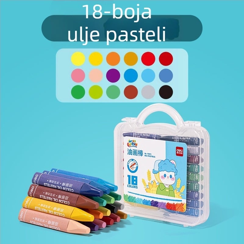 Deli uljne pastelne za djecu – Model 72070, za crtanje, okrugli vrh, bez uvoza